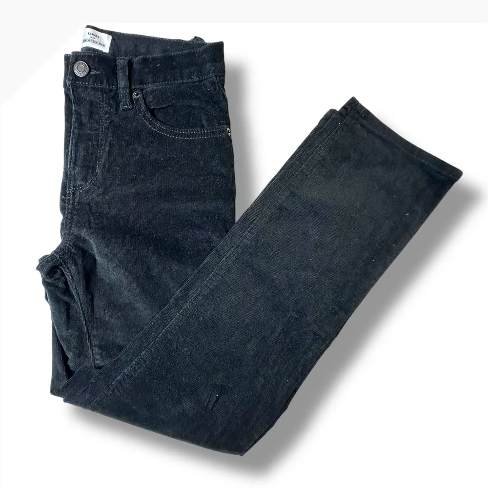 Old Navy Karate Slim Black‎ Corduroy Pants Adjustable Waist Kids Size 12